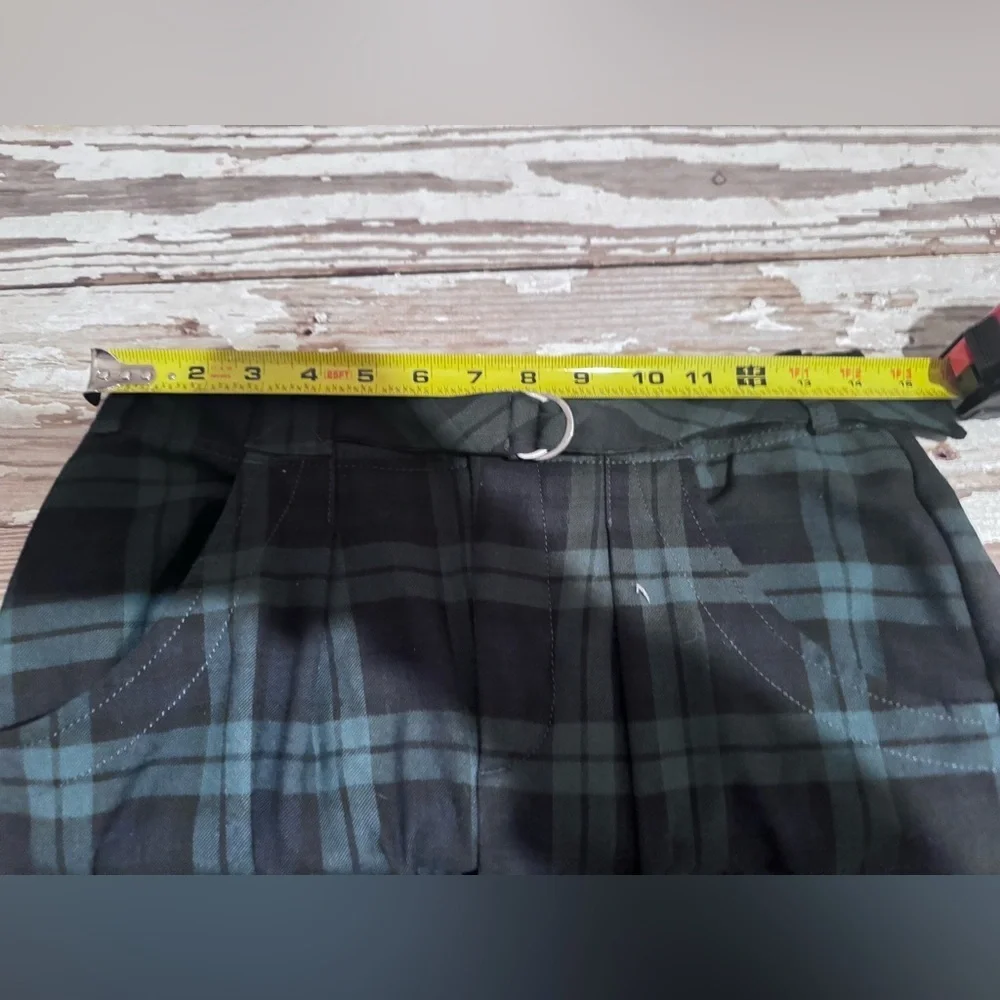 Free People Plaid Cropped Pants Green Size 4